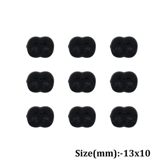 Black Puppy Nose Flat Base (13 x 10mm) – 25 pcs Pack for Teddy, Dog & Pipe Cleaner Animal Making