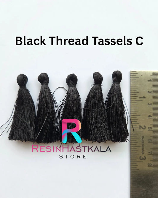 Black Thread Tassels C (10 Piece)