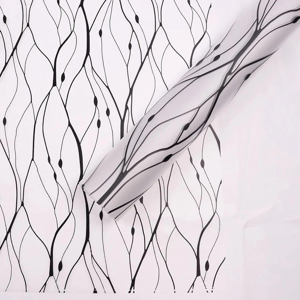 Black Vine Pattern Bouquet Paper