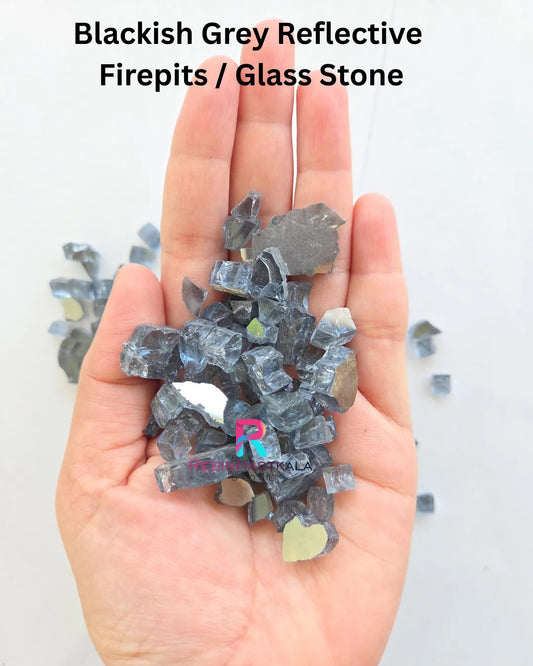 Blackish Grey Reflective  Firepits / Glass Stone