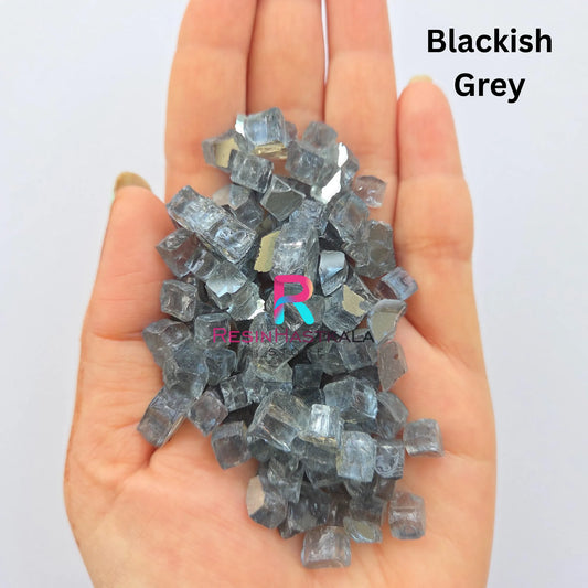 Blackish Grey Reflective Fire Pit Glass Stones