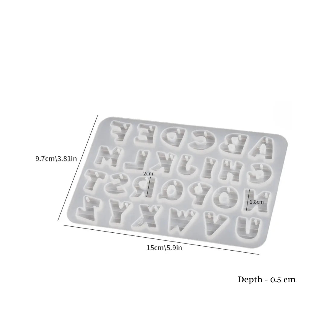 Blocky Striped ABCD Alphabet Letters Mould – Small