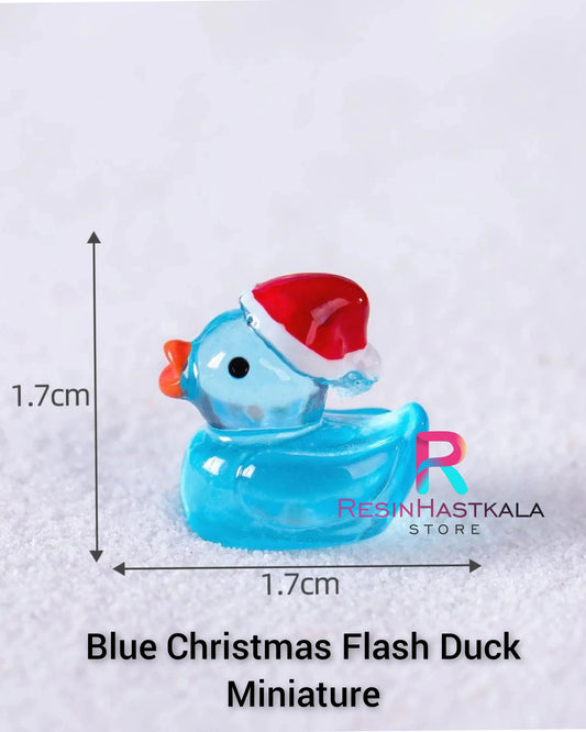 Blue Christmas Flash Duck Miniature