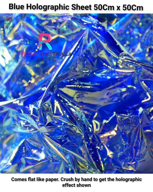 Blue Holographic Sheet 50 Cm x 50 Cm
