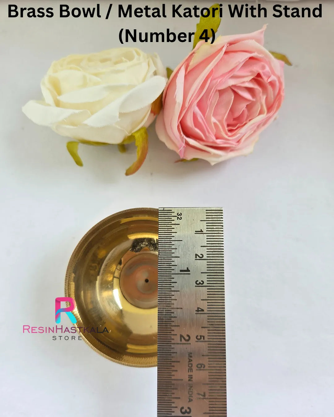 Brass Bowl / Metal Katori With Stand (Number 4)