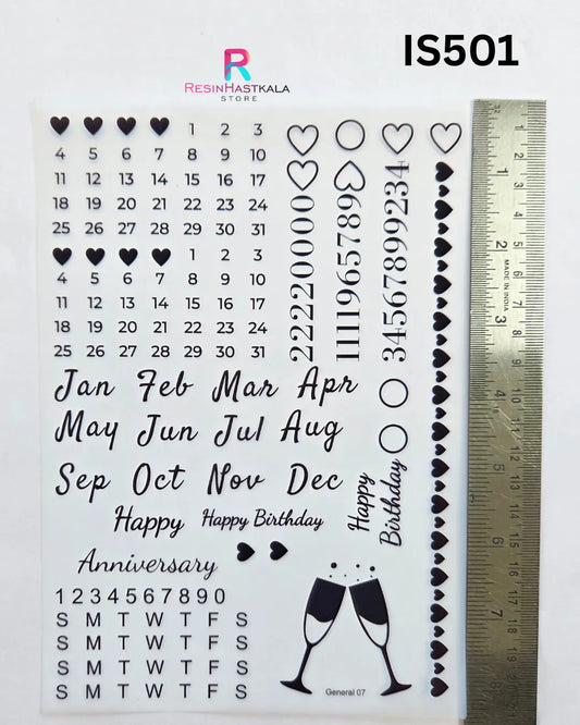 Calendar Insert Sheet – A5 Size (IS501)