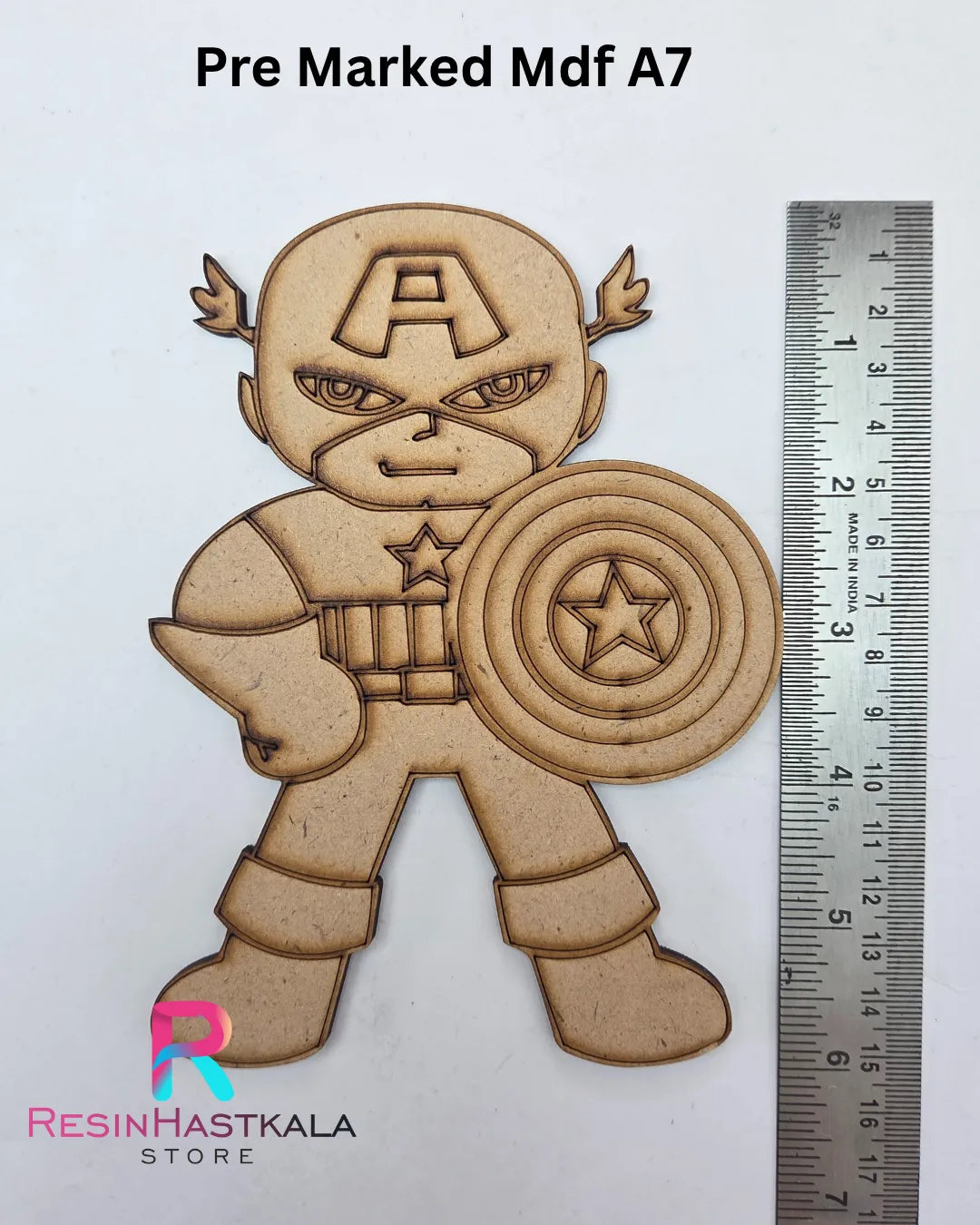 Captain America Pre Marked Mdf A7