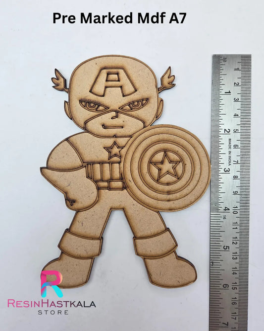 Captain America Pre Marked Mdf A7