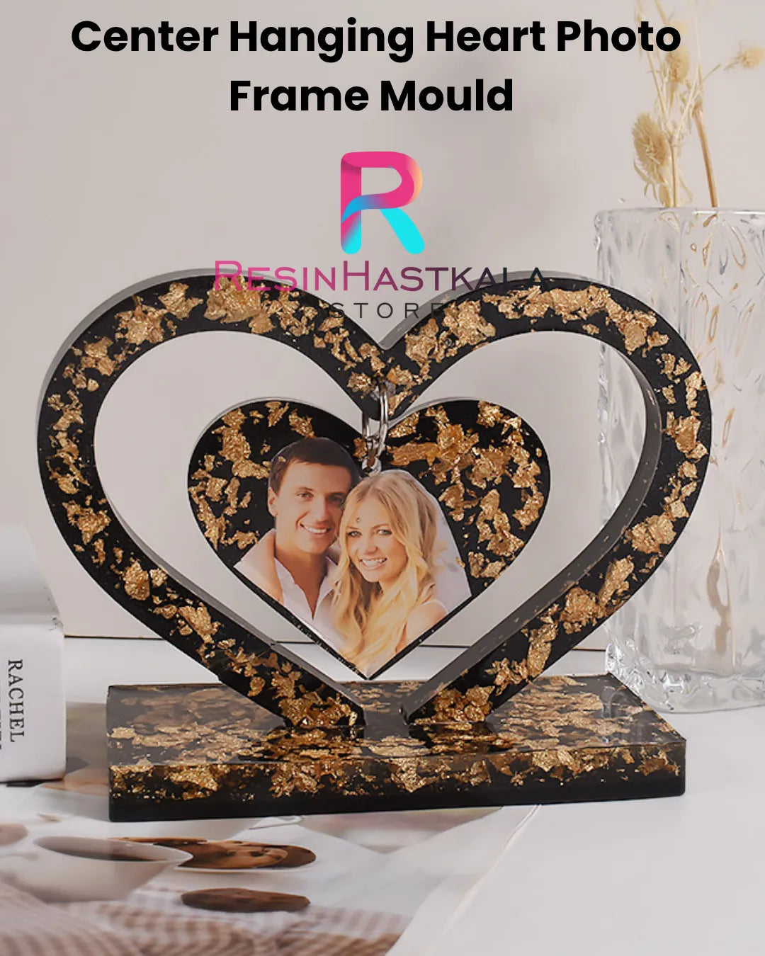 Center Hanging Heart Photo Frame Mould