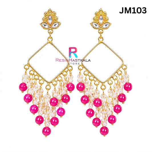 Dark Pink Chandbali Earring Bezel / Jhumka Bezel (JM103)