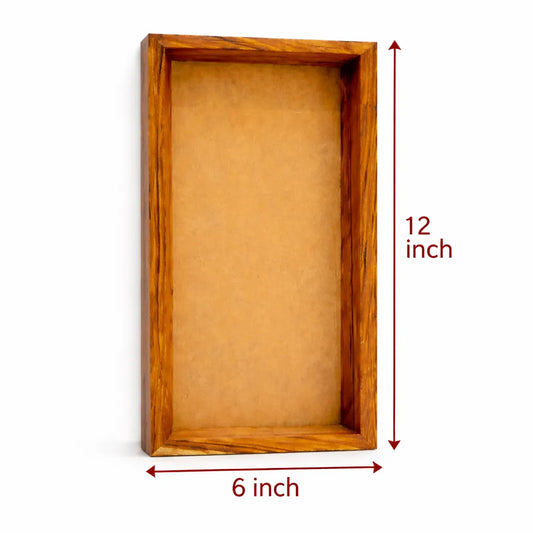 6×12 Inch Teak Wood Floating Frame with Acrylic Base – Varmala Preservation Frame