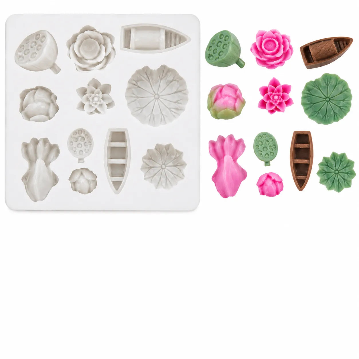 11 Cavity Boat , Ocean & Pond Theme Miniature Mould for Resin, Soap & Chocolate