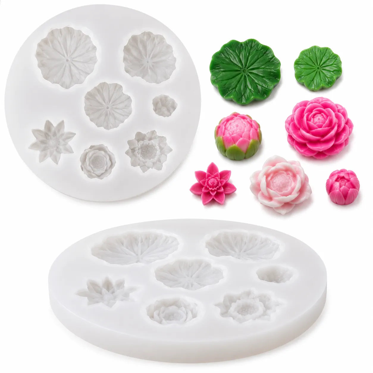 6 Cavity Lotus & Leaf Mould for Ocean, Pond & Miniature Craft Projects