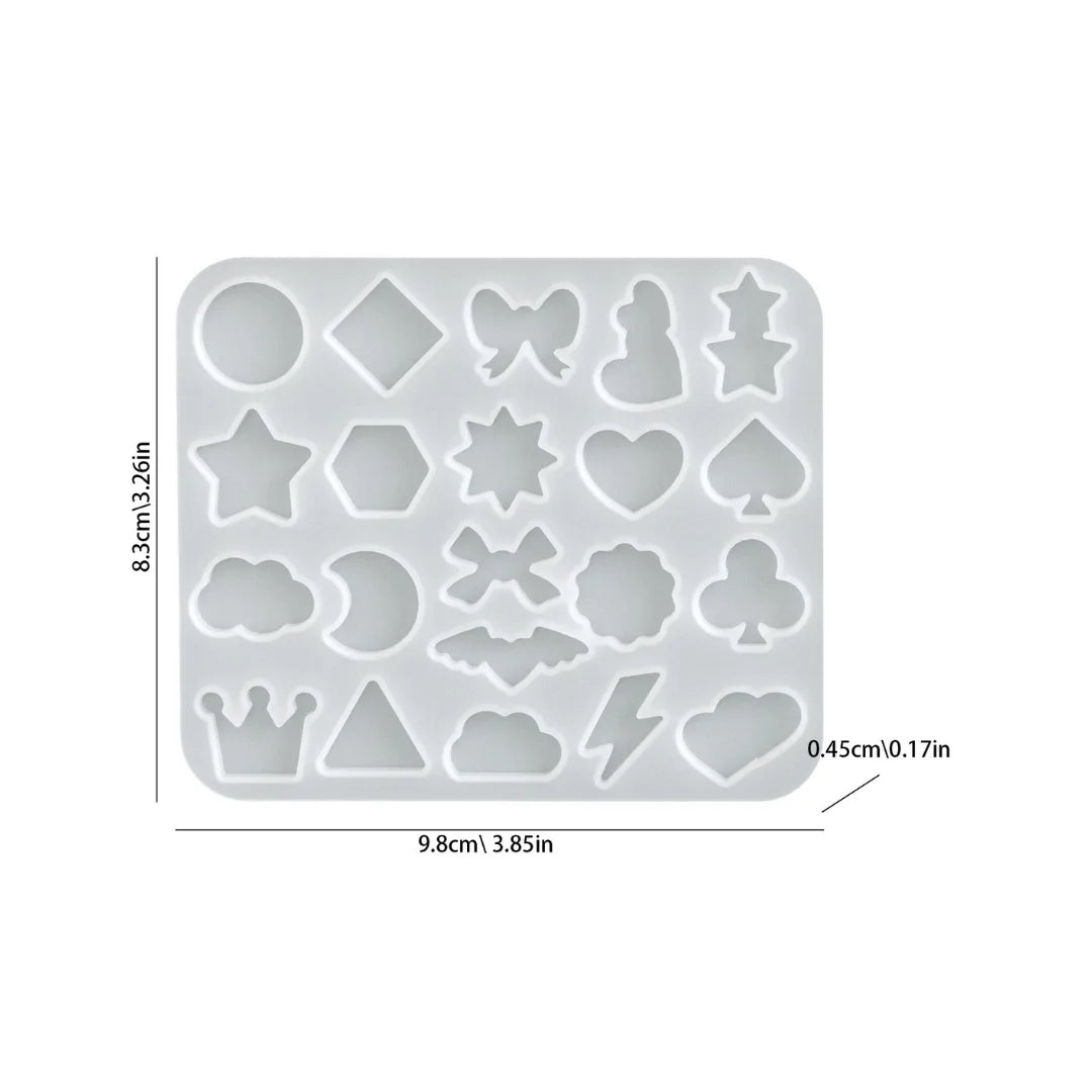 20 Cavity Classic Geometric Earrings Mould for DIY Resin, Jewellery & Earring Making
