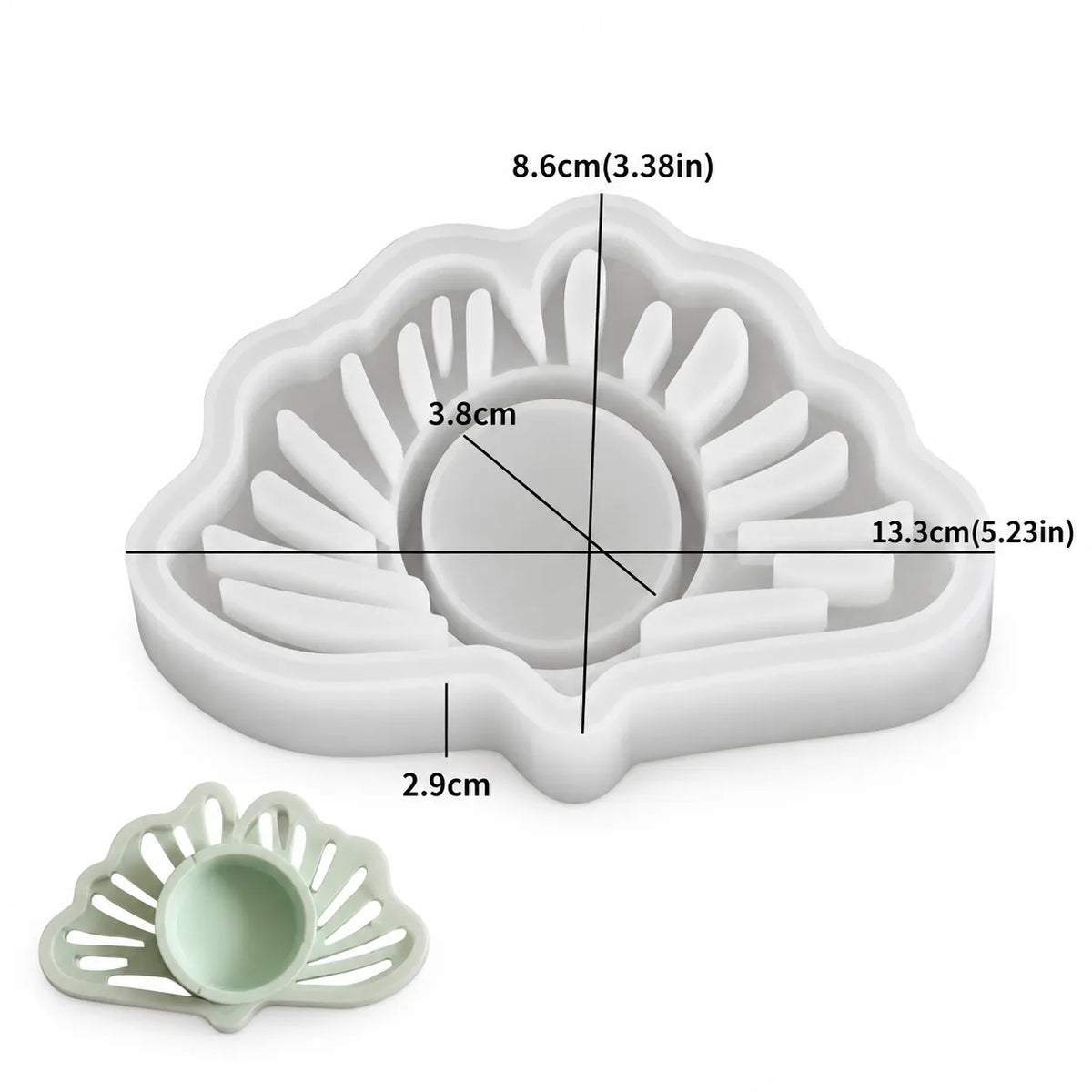 Fan-Shaped Tealight Candle Holder Mould for Resin & Concrete Art