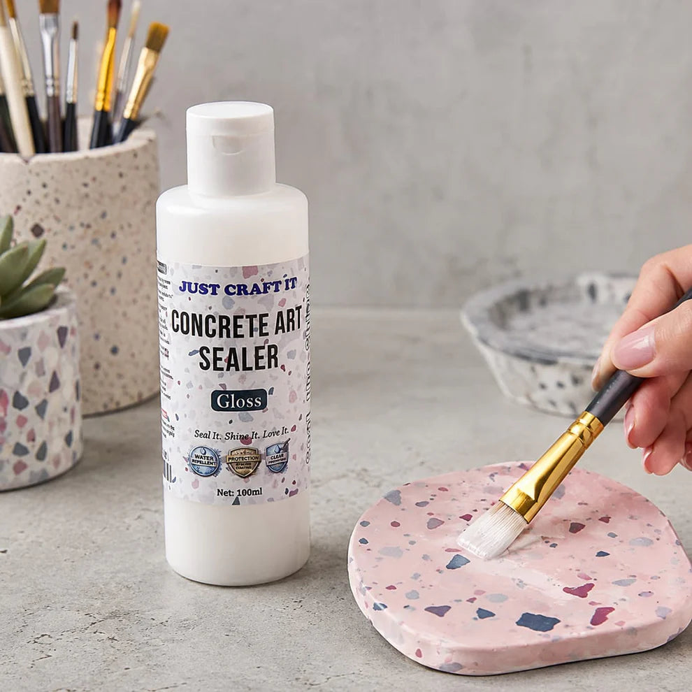 Gloss Concrete Art Sealer (100 Gram) – Protective Gloss Finish for Concrete, Plaster & Craft Projects