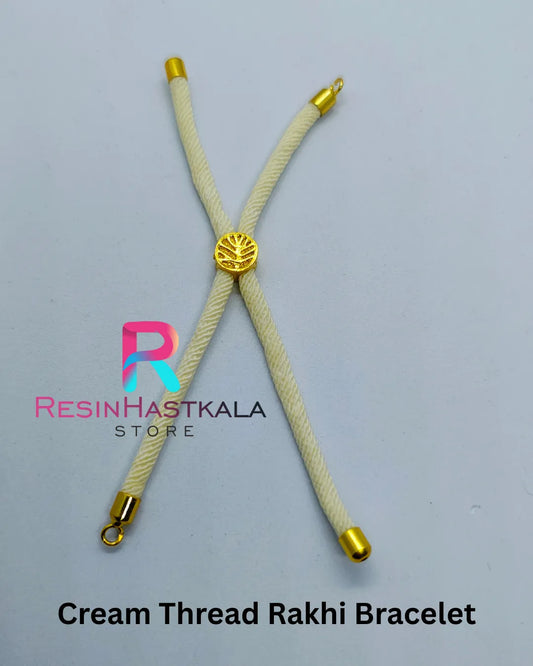 Cream Thread Rakhi Bracelet