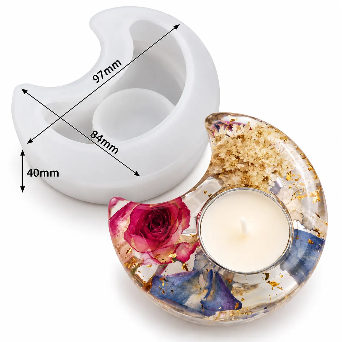 Moon Shaped Tealight / Candle Holder Mould
