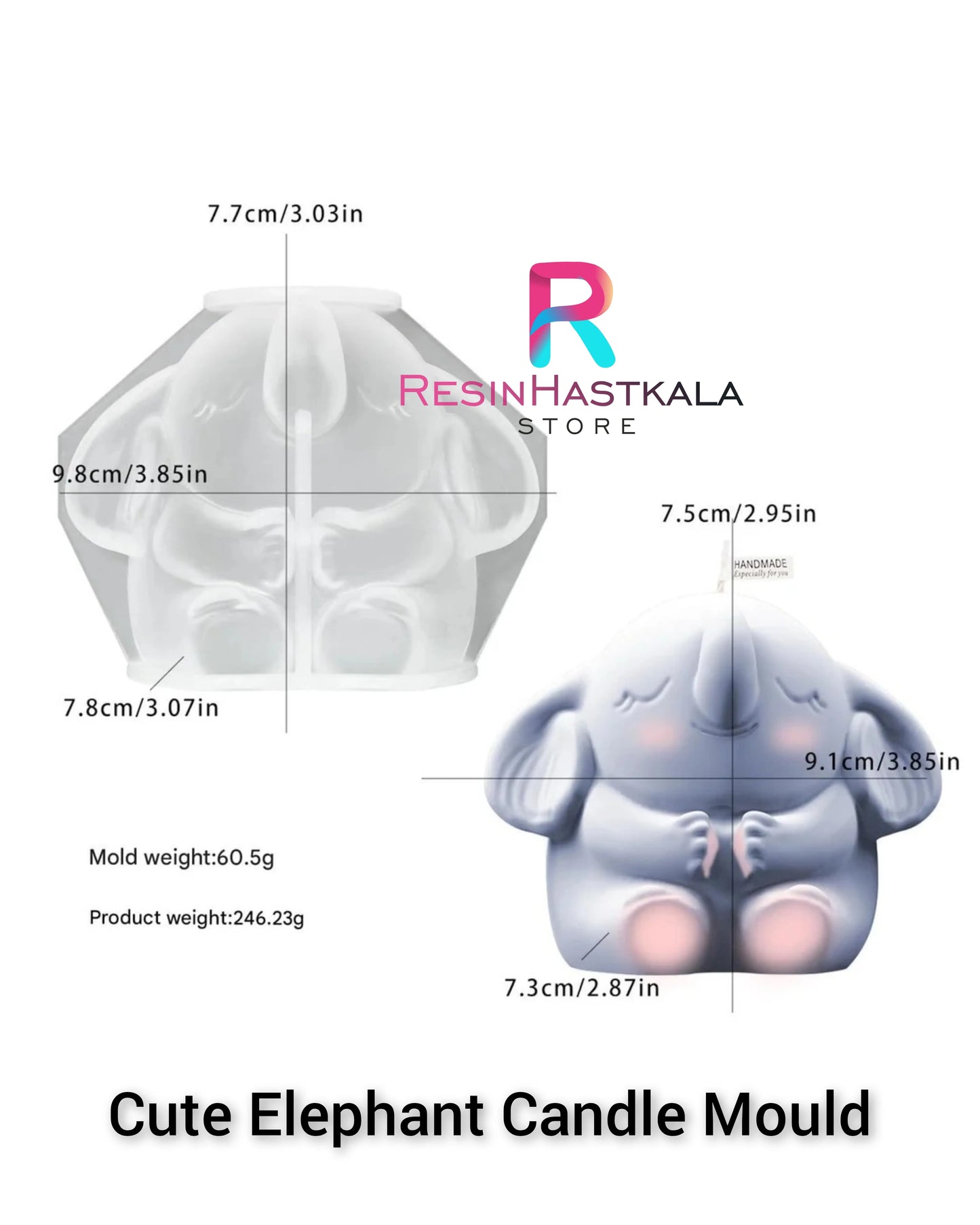 Cute Elephant Candle Mould