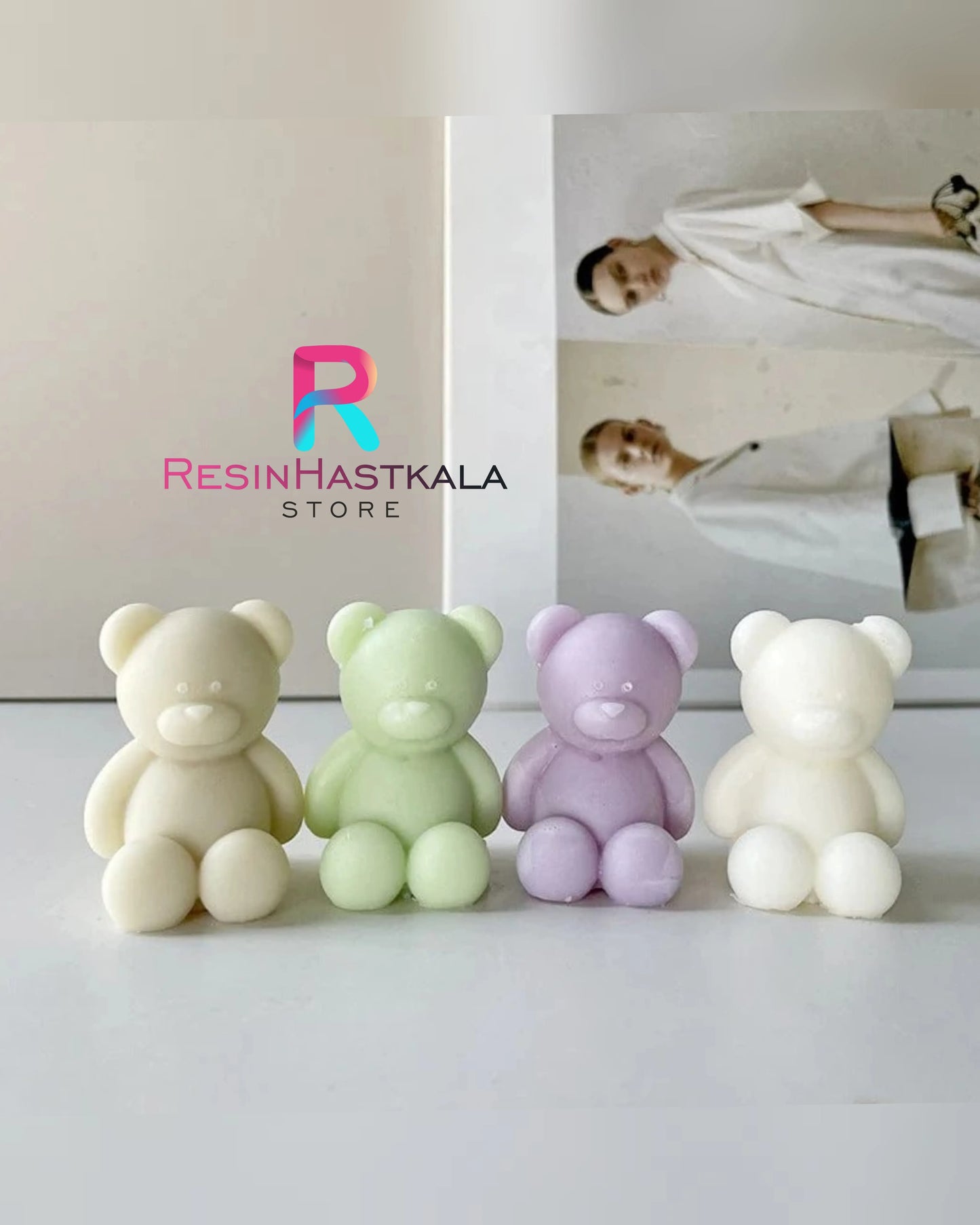 Cute Sitting Bear Shape Candle Handmade Mould