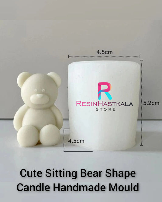 Cute Sitting Bear Shape Candle Handmade Mould