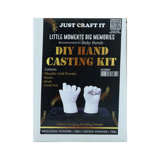 DIY Hand Casting Kit for Baby Hands with Golden Metallic Powder, Binder & Brush (1100g)