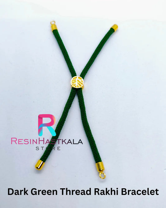 Dark Green Thread Rakhi Bracelet
