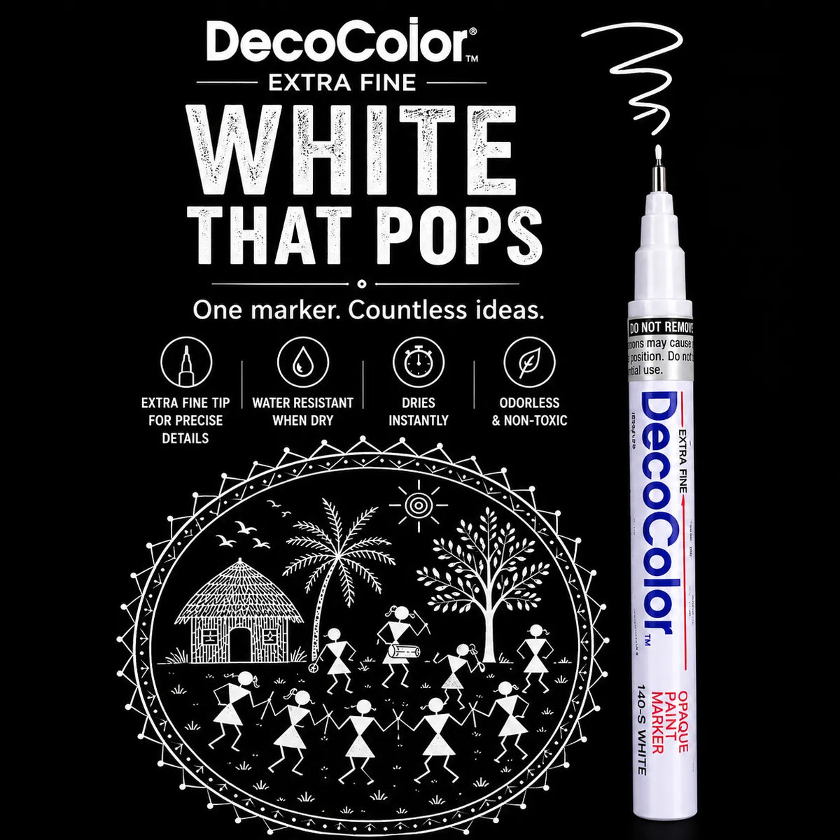 White Deco Color Fine Line Opaque Paint Marker – 130-S