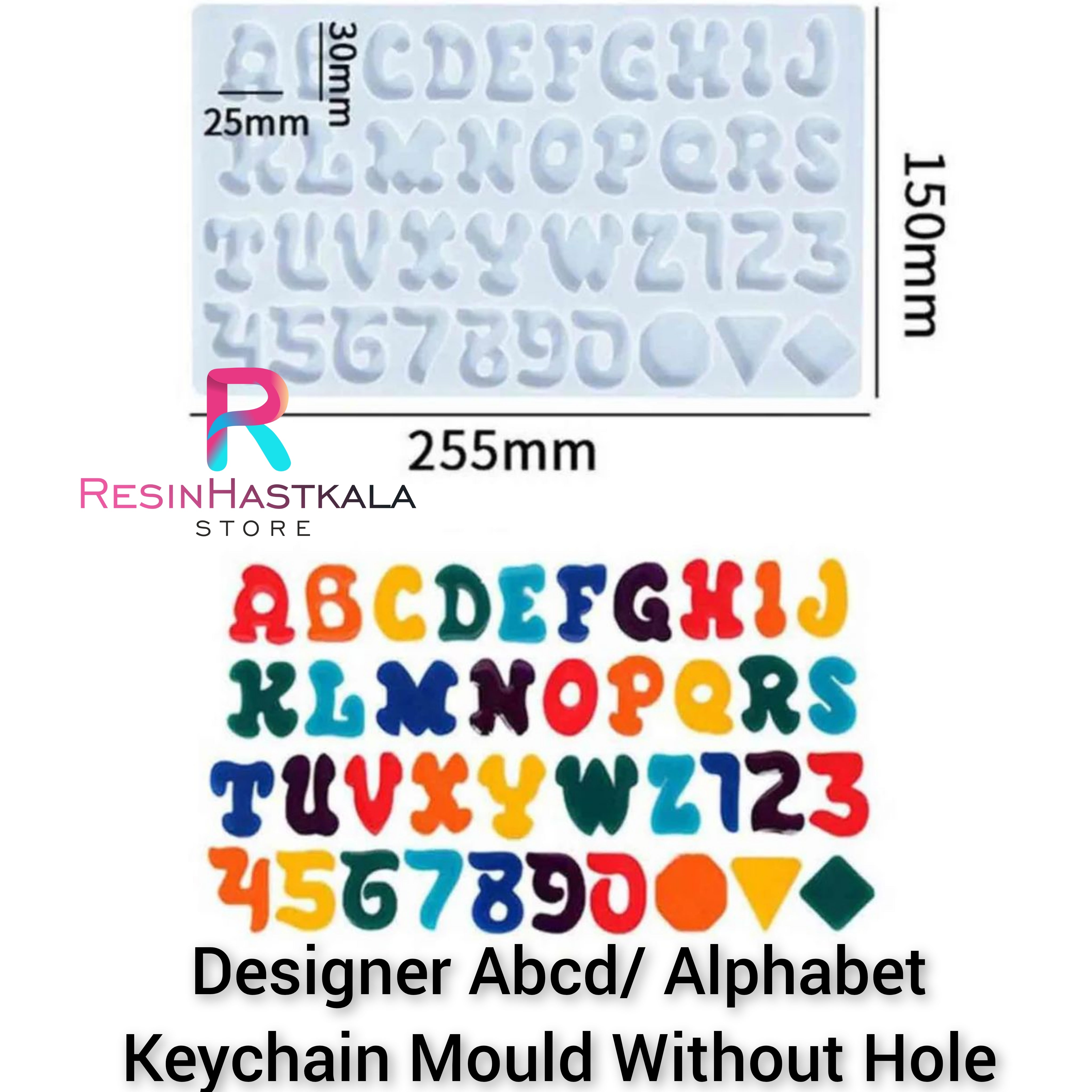 Abcd Ala Designer Abcd/ Alphabet Mould Without Hole – Resinhastkala Store