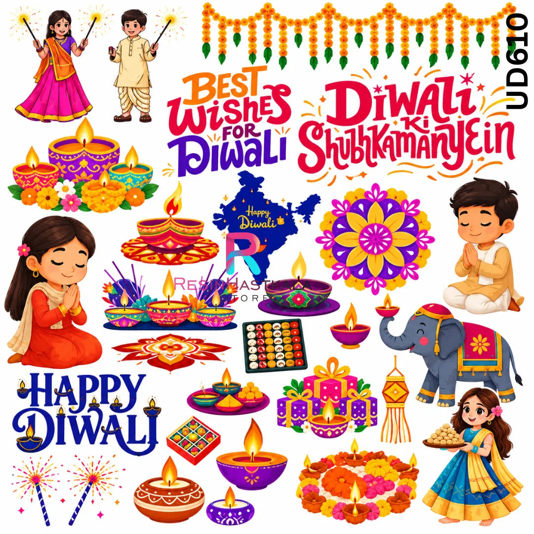 Diwali UV DTF Sticker – A6 Size | UD610