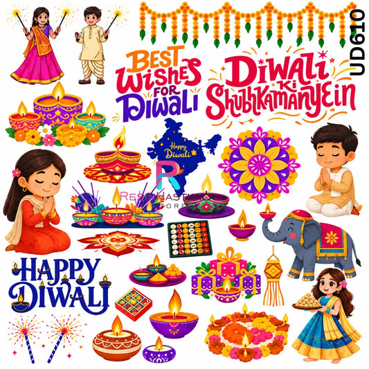 Diwali UV DTF Sticker – A6 Size | UD610