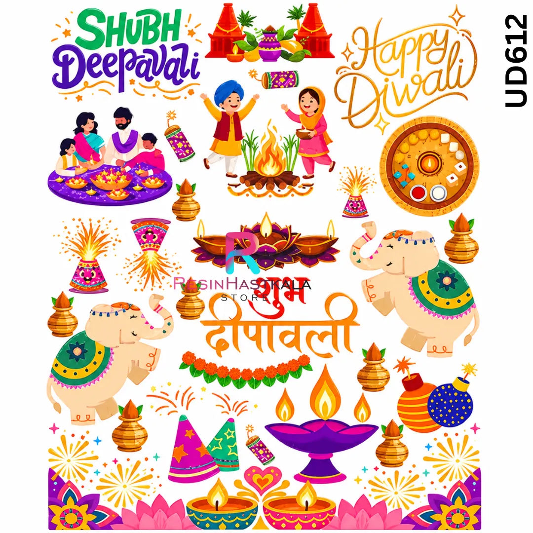 Diwali UV DTF Sticker – A6 Size | UD612