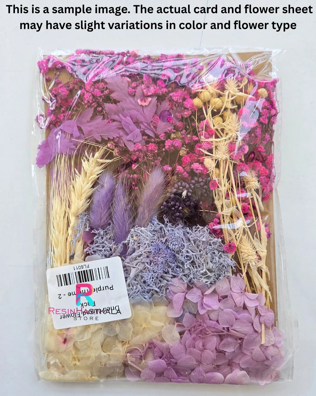 Dry Flower Sheet Card Packing Purple Theme - 2