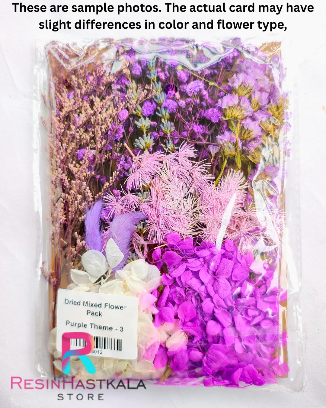 Dry Flower Sheet Card Packing Purple Theme - 3