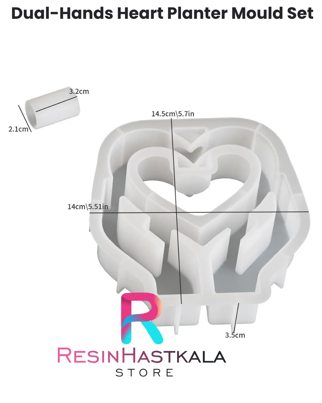 Dual-Hands Heart Planter Mould Set