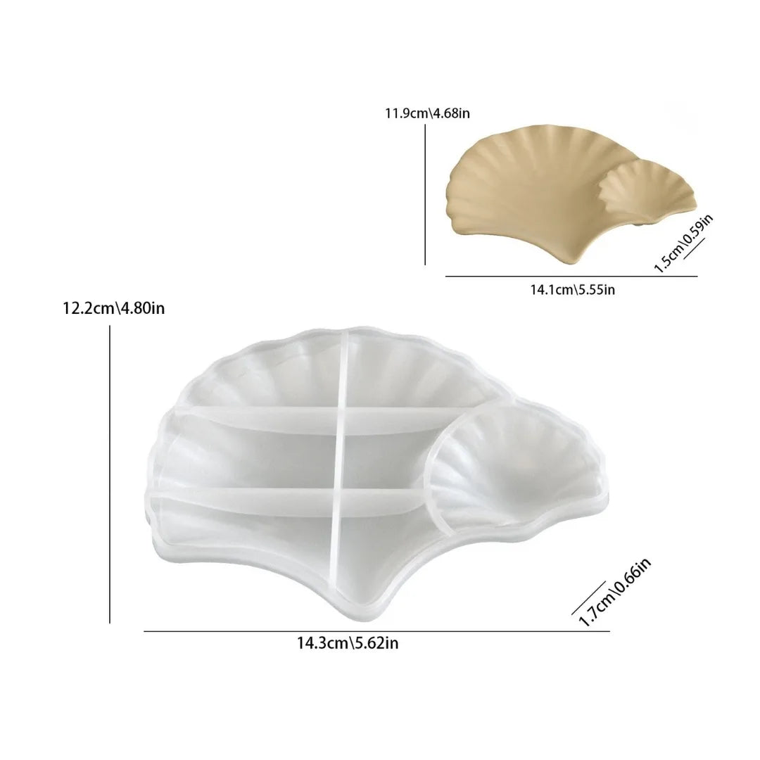 Dual Japanese Leaf Platter Mould for Jewellery Display, Resin & Concrete Art