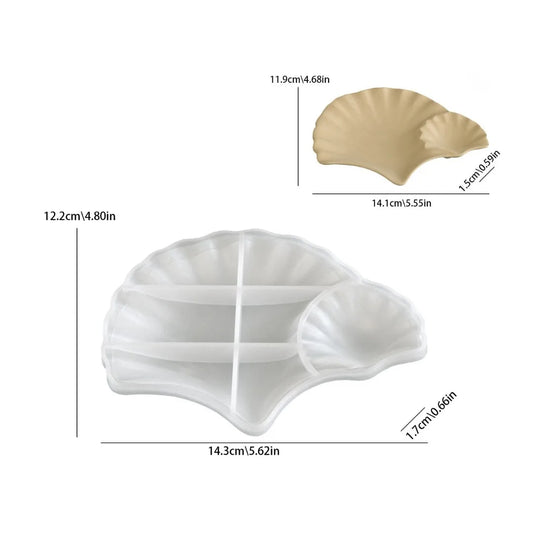 Dual Japanese Leaf Platter Mould for Jewellery Display, Resin & Concrete Art