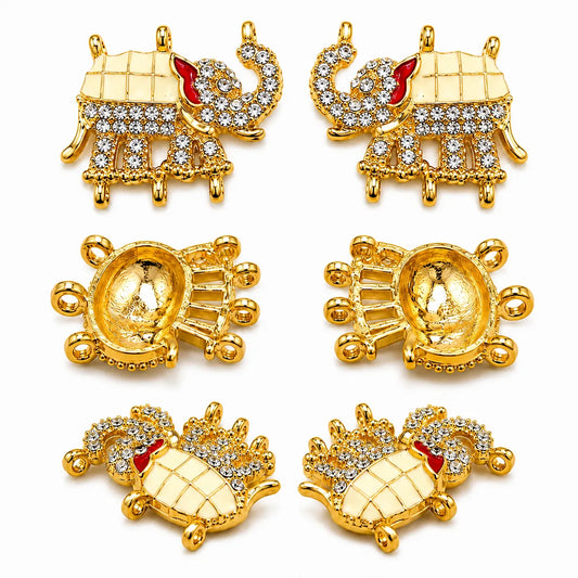 Elephant Kundan Charm for Jewellery Making, Rakhi, Bracelet, Necklace & Earring Making