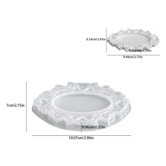 3.7 Inch Small European Style Embossed Tray Silicone Mould – A for DIY Resin, Concrete Art, Soap & Candle Making