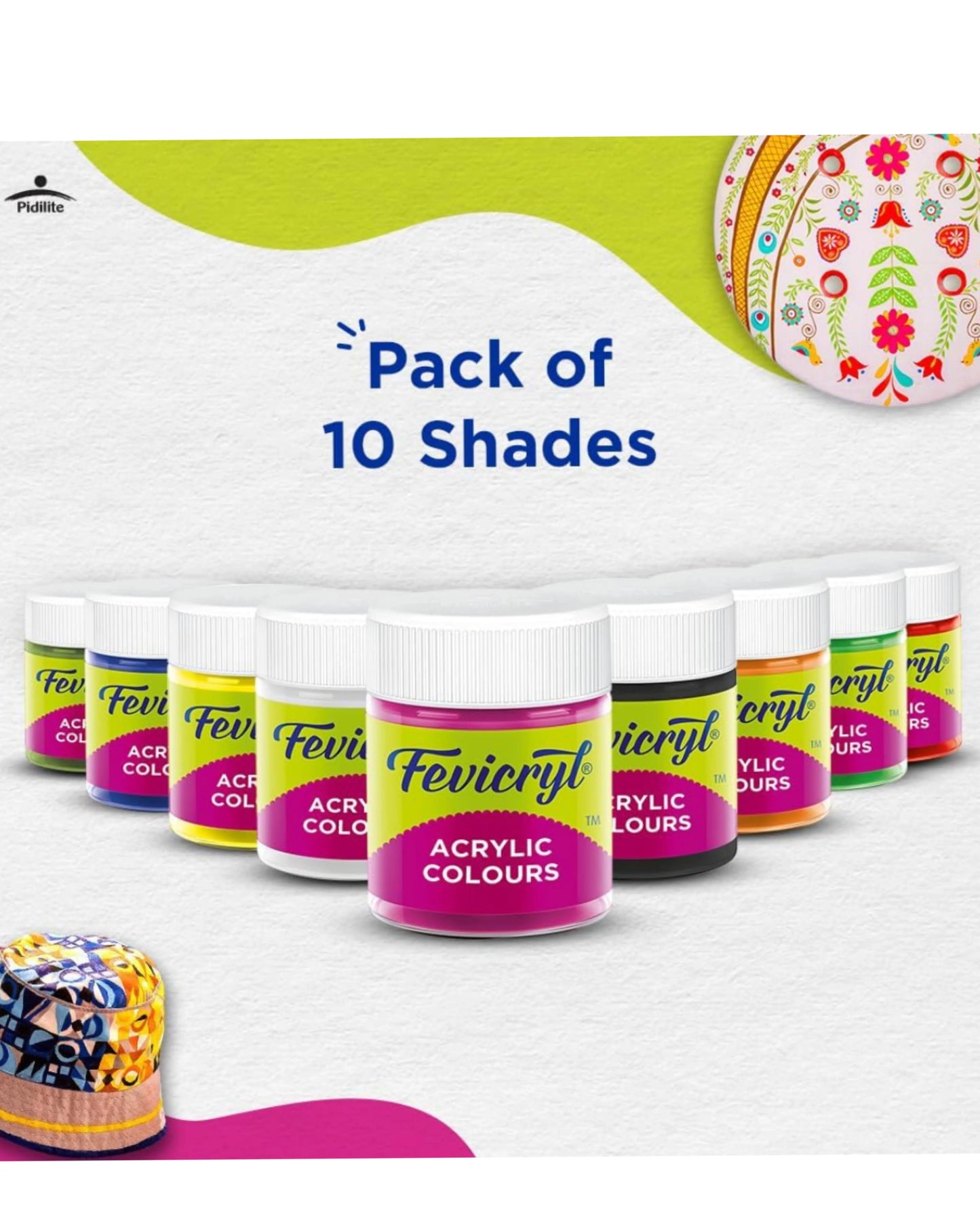 Fevicryl Acrylic Colour Sunflower Set | 10 Colour X 15ml