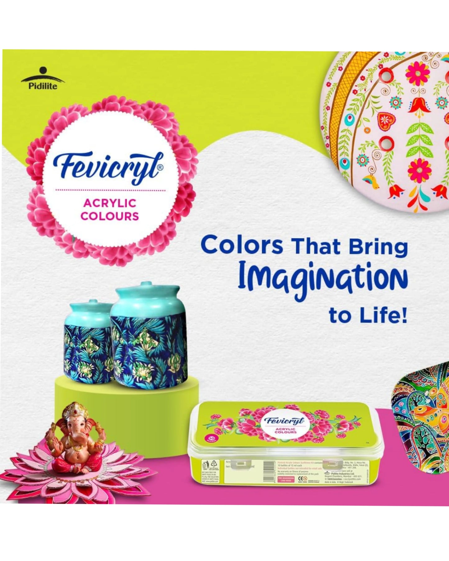 Fevicryl Acrylic Colour Sunflower Set | 10 Colour X 15ml