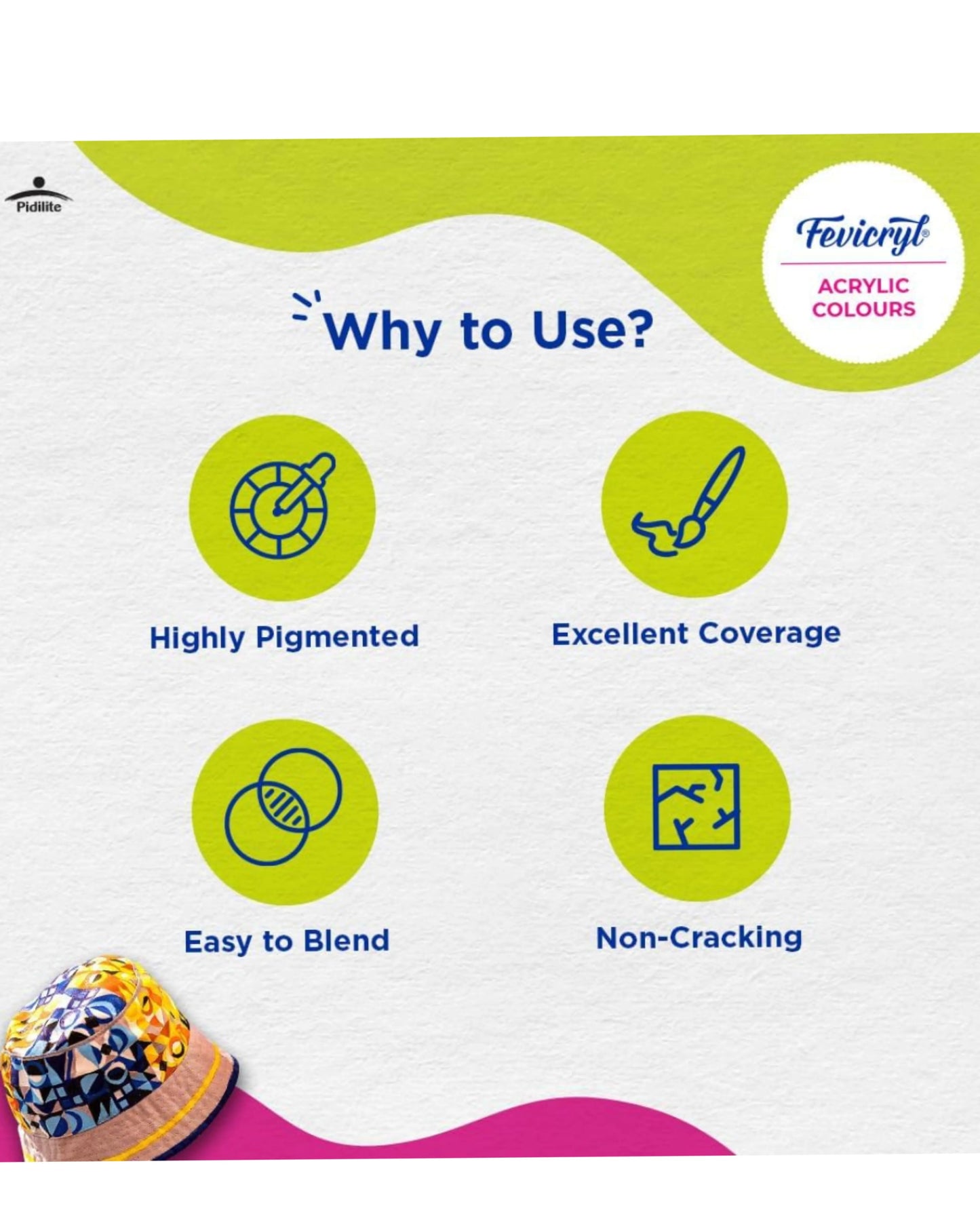 Fevicryl Acrylic Colour Sunflower Set | 10 Colour X 15ml