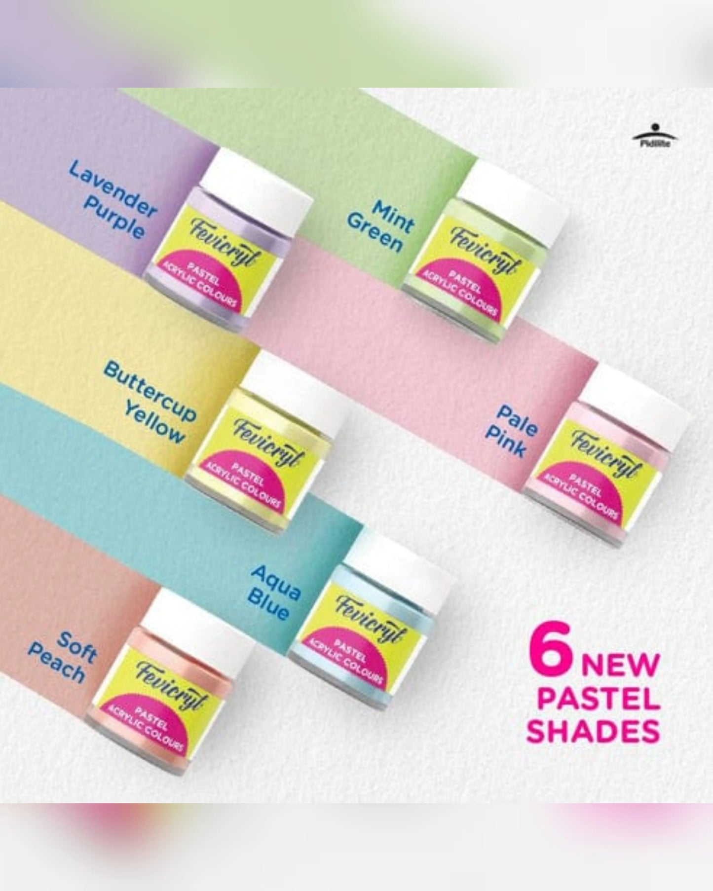 Fevicryl Pastel Acrylic Colours – 6 Serene Shades