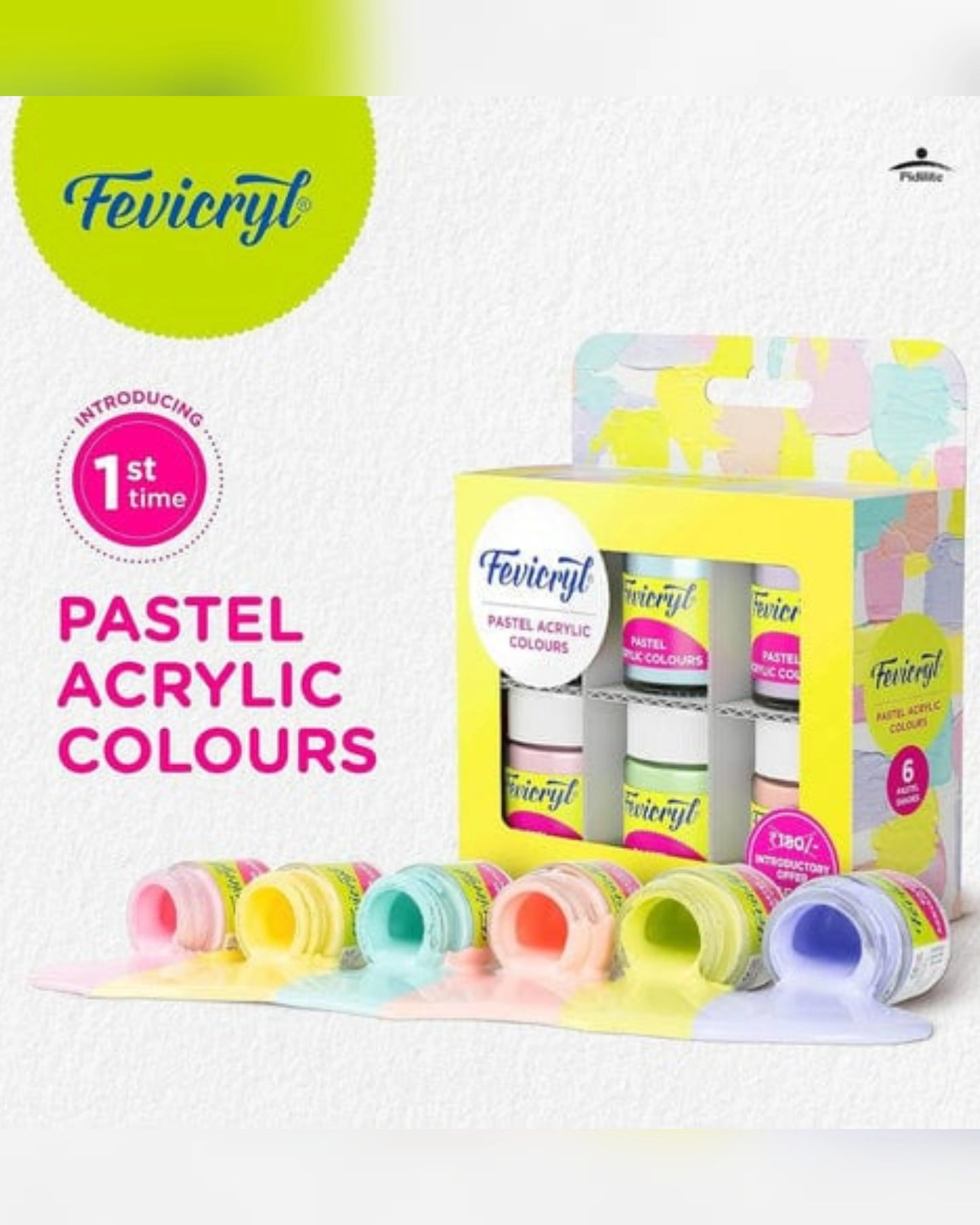 Fevicryl Pastel Acrylic Colours – 6 Serene Shades