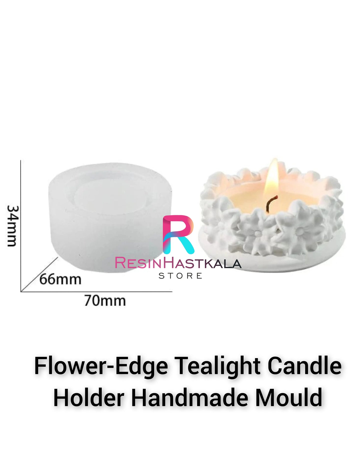 Flower-Edge Tealight Candle Holder Handmade Mould