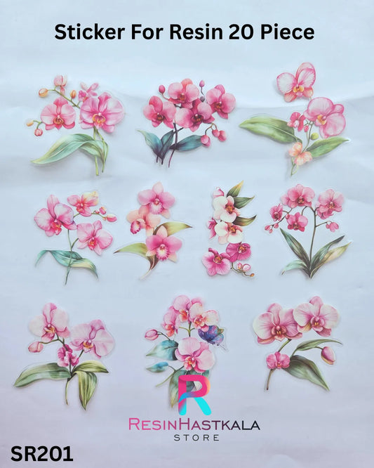 Flower Design Stickers for Resin – 20 Piece Set (SR201)