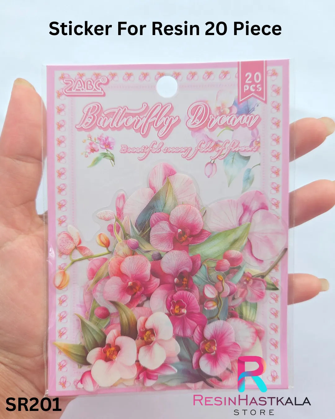 Flower Design Stickers for Resin – 20 Piece Set (SR201)