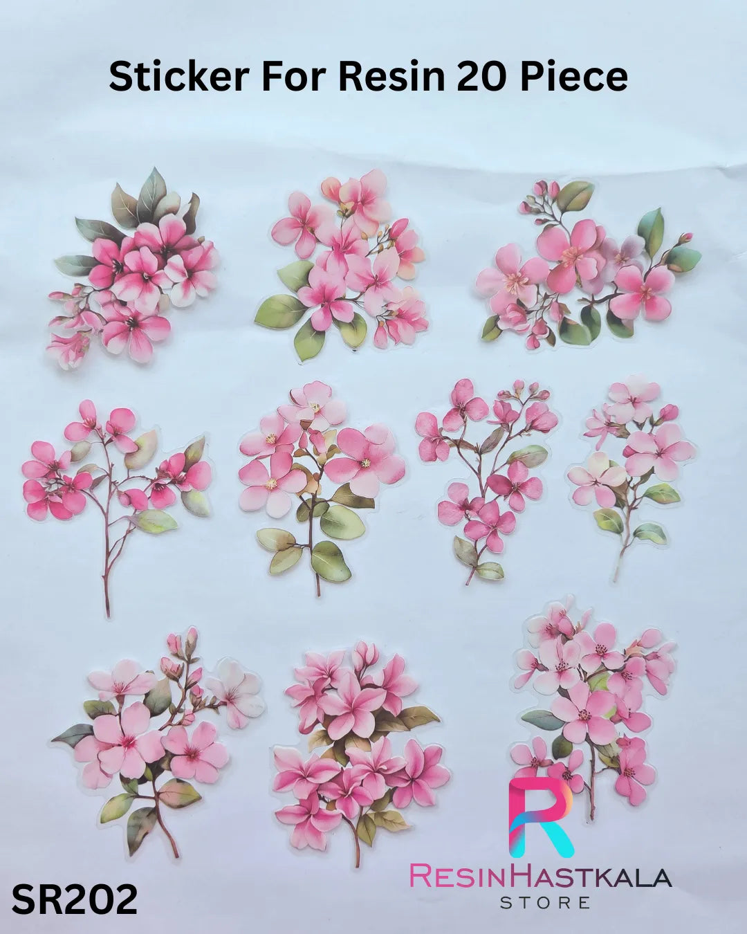 Flower Design Stickers for Resin – 20 Piece Set (SR202)