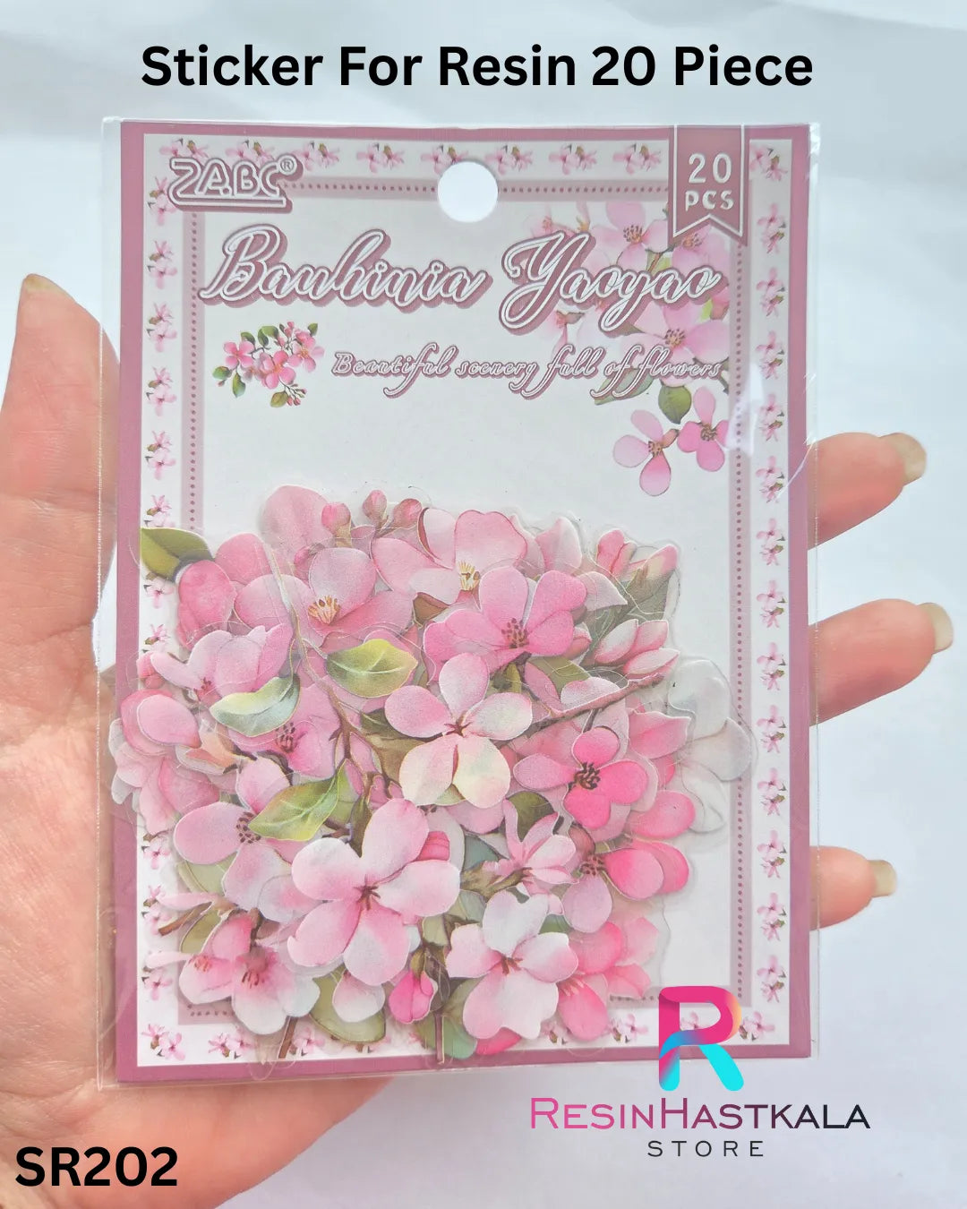 Flower Design Stickers for Resin – 20 Piece Set (SR202)