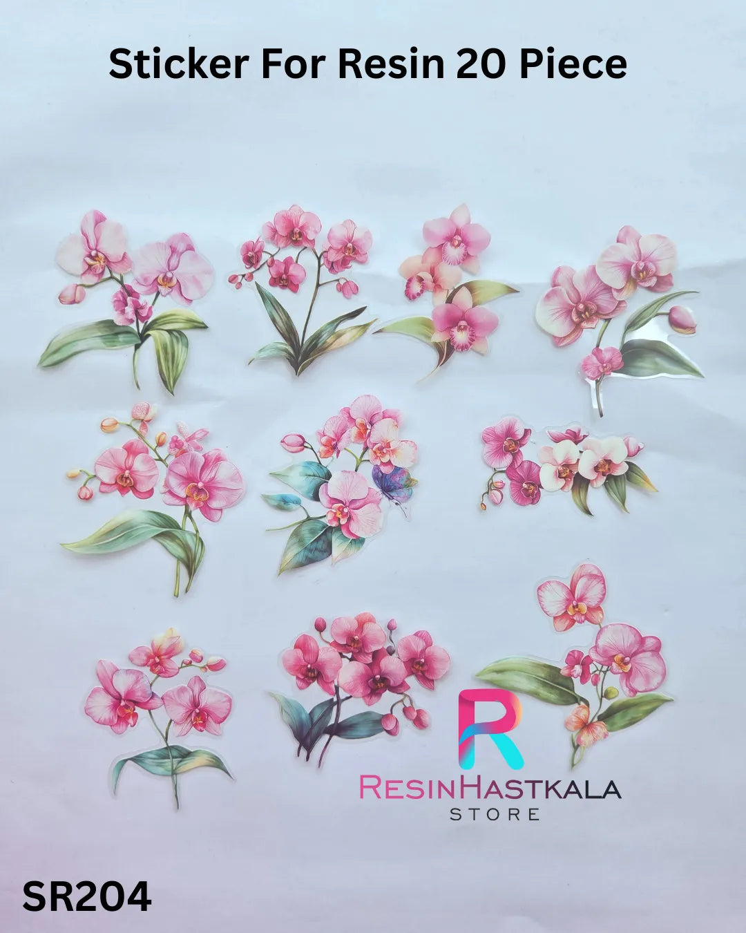 Flower Design Stickers for Resin – 20 Piece Set (SR204)
